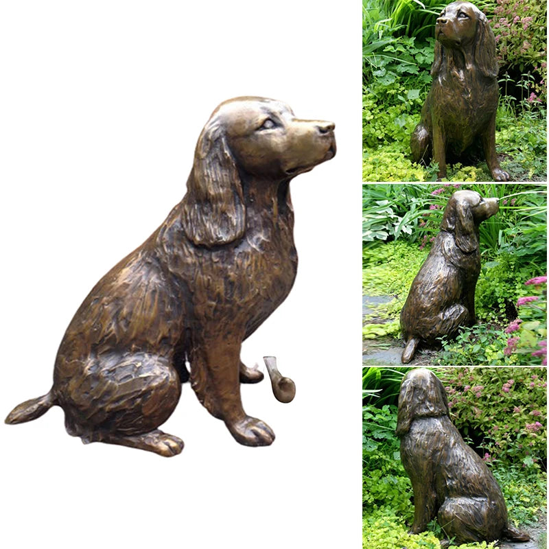 HOT Springer Spaniel Statue Garden Decor Resin Animal Dog Sculpture Yard Lawn Outdoor Decorative Ornament