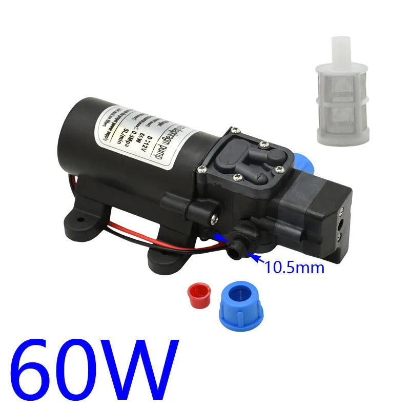 DC 12Volt 60w 80w 100w Diaphragm pump Water Micro High Pressure Self-Priming Booster Pump for Garden irrigation car wash