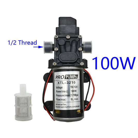DC 12Volt 60w 80w 100w Diaphragm pump Water Micro High Pressure Self-Priming Booster Pump for Garden irrigation car wash