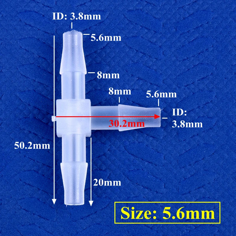 5~200pcs O.D 1.6~15.8mm PP Plastic Tee Connectors Garden Irrigation Pipe Joint Aquarium Tank Adapter Air Pump Hose Pagoda Joints