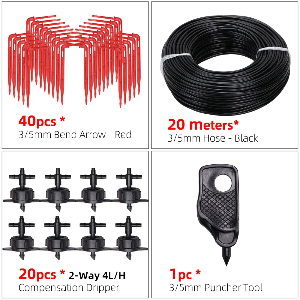 Greenhouse drip irrigation 4-way drip arrow 2-way transmitter irrigation system Potted plants with greenhouse suite 10set 20set