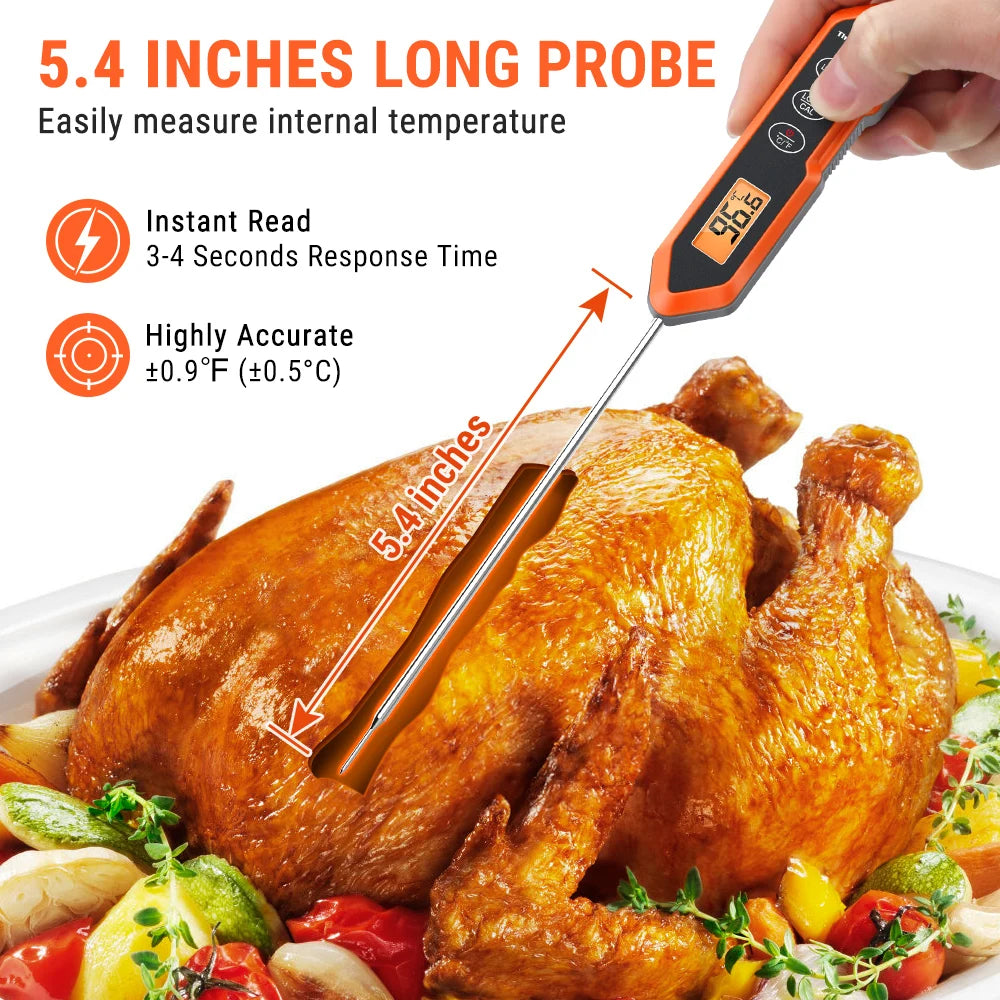 Digital Waterproof Meat Thermometer with Backlight & Instant Read