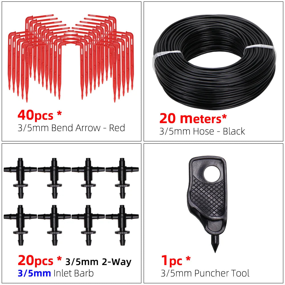 Greenhouse drip irrigation 4-way drip arrow 2-way transmitter irrigation system Potted plants with greenhouse suite 10set 20set