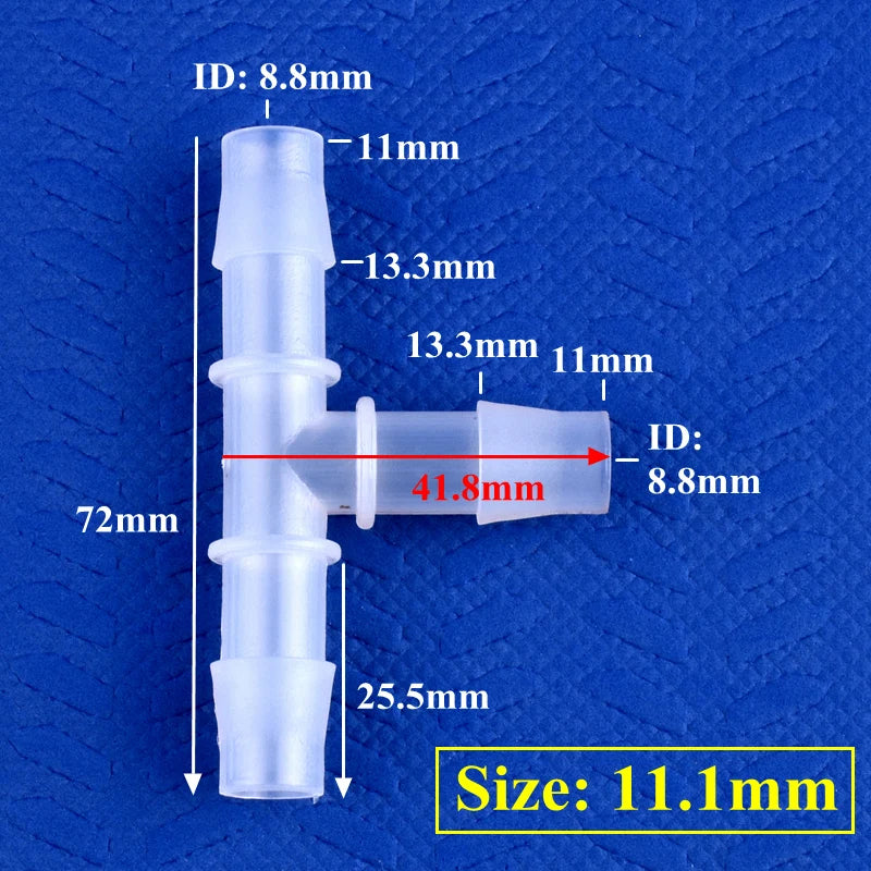 5~200pcs O.D 1.6~15.8mm PP Plastic Tee Connectors Garden Irrigation Pipe Joint Aquarium Tank Adapter Air Pump Hose Pagoda Joints