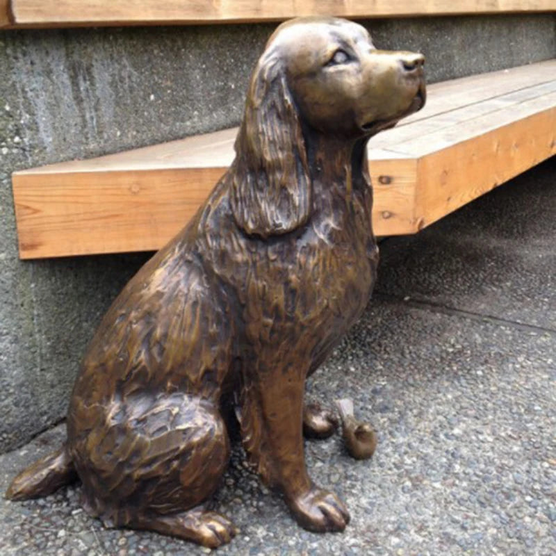 HOT Springer Spaniel Statue Garden Decor Resin Animal Dog Sculpture Yard Lawn Outdoor Decorative Ornament