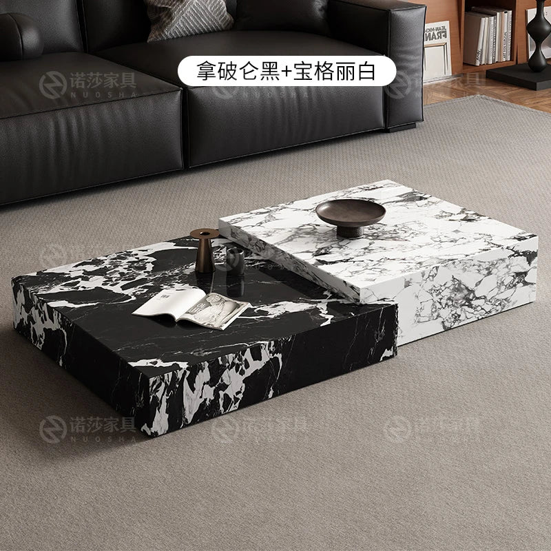 Rock Slab Light Luxury Coffee Table Decoration Aesthetic Unique Italian Side Table Modern Living Room Mesas Bajas Home Furniture