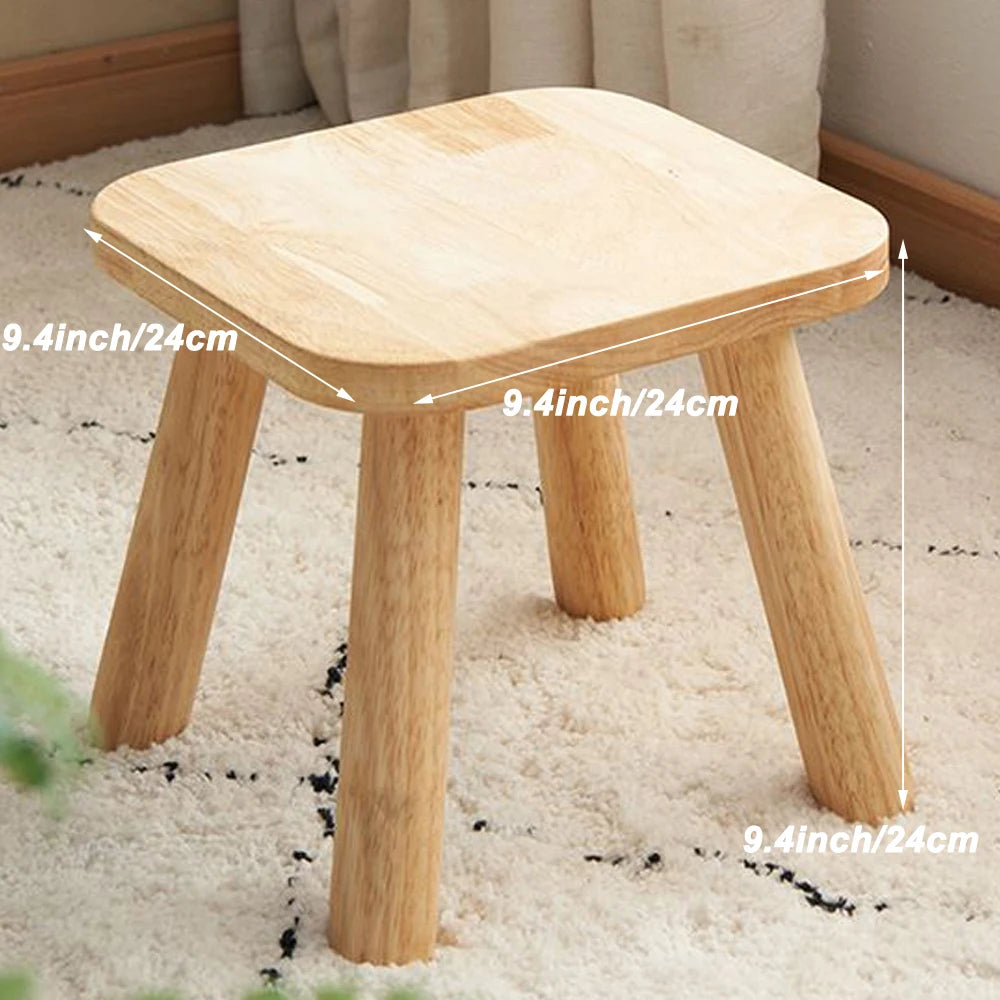 Walnut & Natural Wood Bench Lightweight 3.1 lbs Stool for Home Bathroom Non-Slip Durable Easy Storage