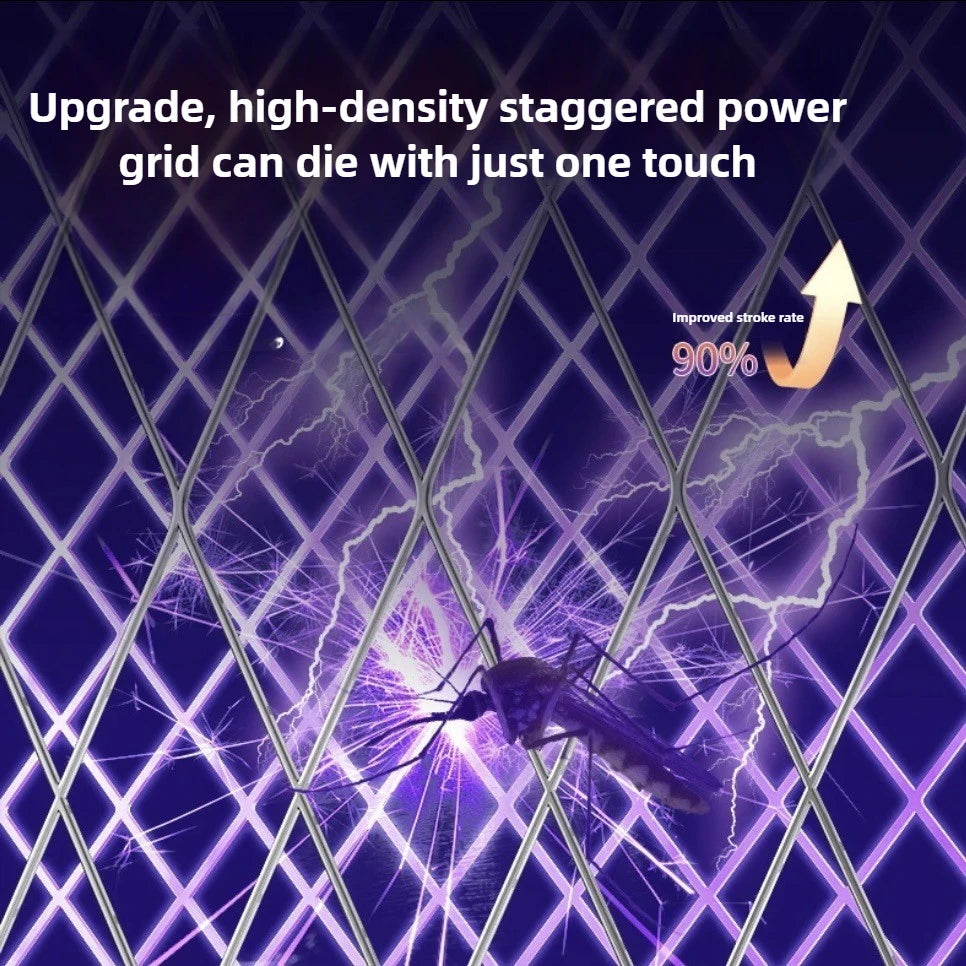 Electric Mosquito Swatter UV Light Bug Zapper Rechargeable Fly Killer Insect Racket Portable Outdoor Pest Control for Camping