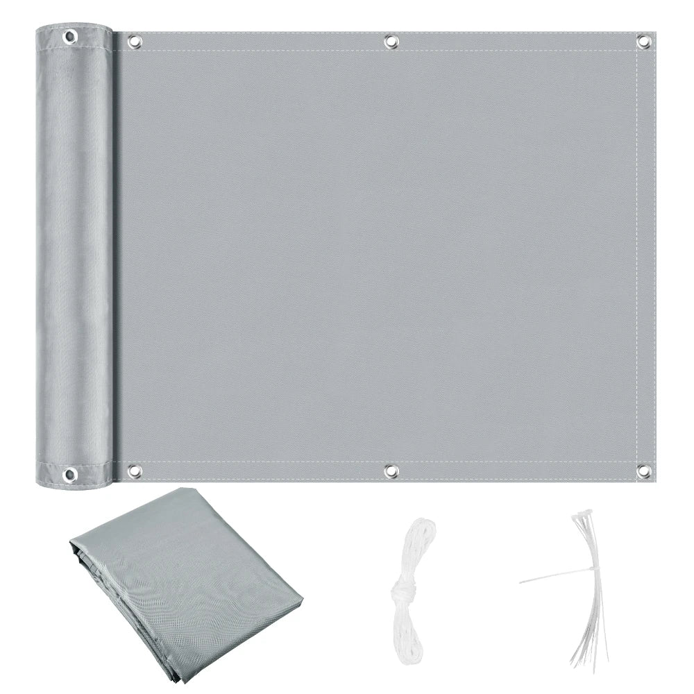 Balcony Privacy Screen Cover Fence Patio Waterproof Shade Cloth 70% UV Protection Shield Deck Shade Sail Garden Porch Pool Decor