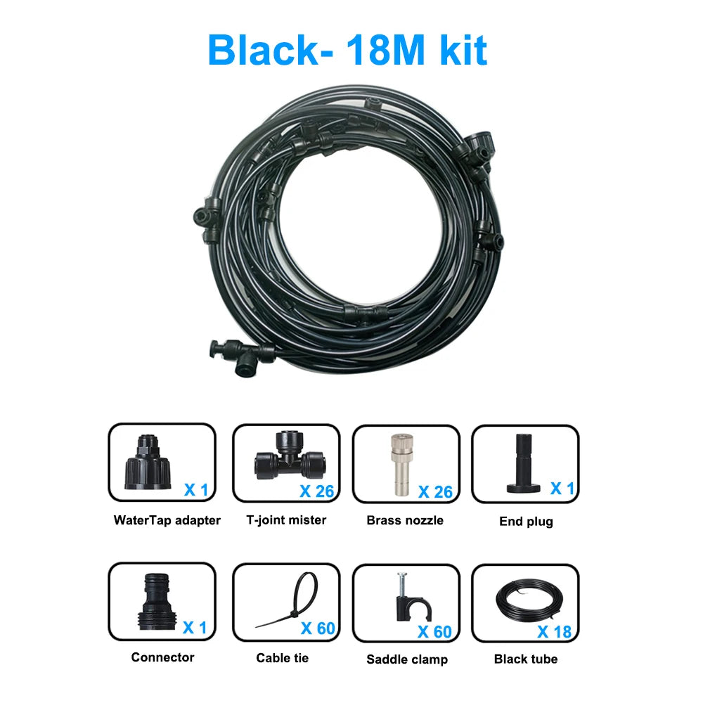 6/9/12/15/18m Outdoor Cooling Patio Misting System Fan Cooler Water Mist Gardenhouse Spray Hot fog misting system