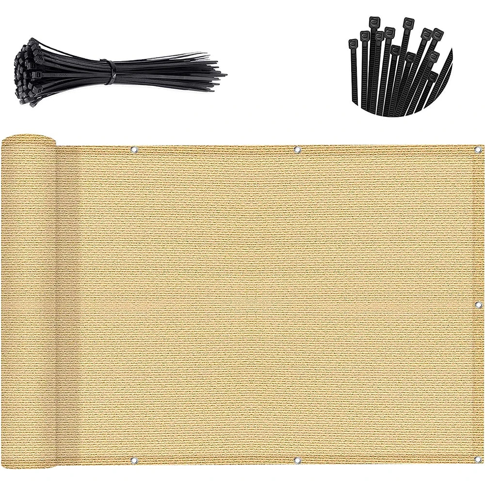 Balcony Privacy Screen Fence Cover with HDPE Shade Fabric, Decorative Fences, Outdoor Patio Wall, Garden Awning