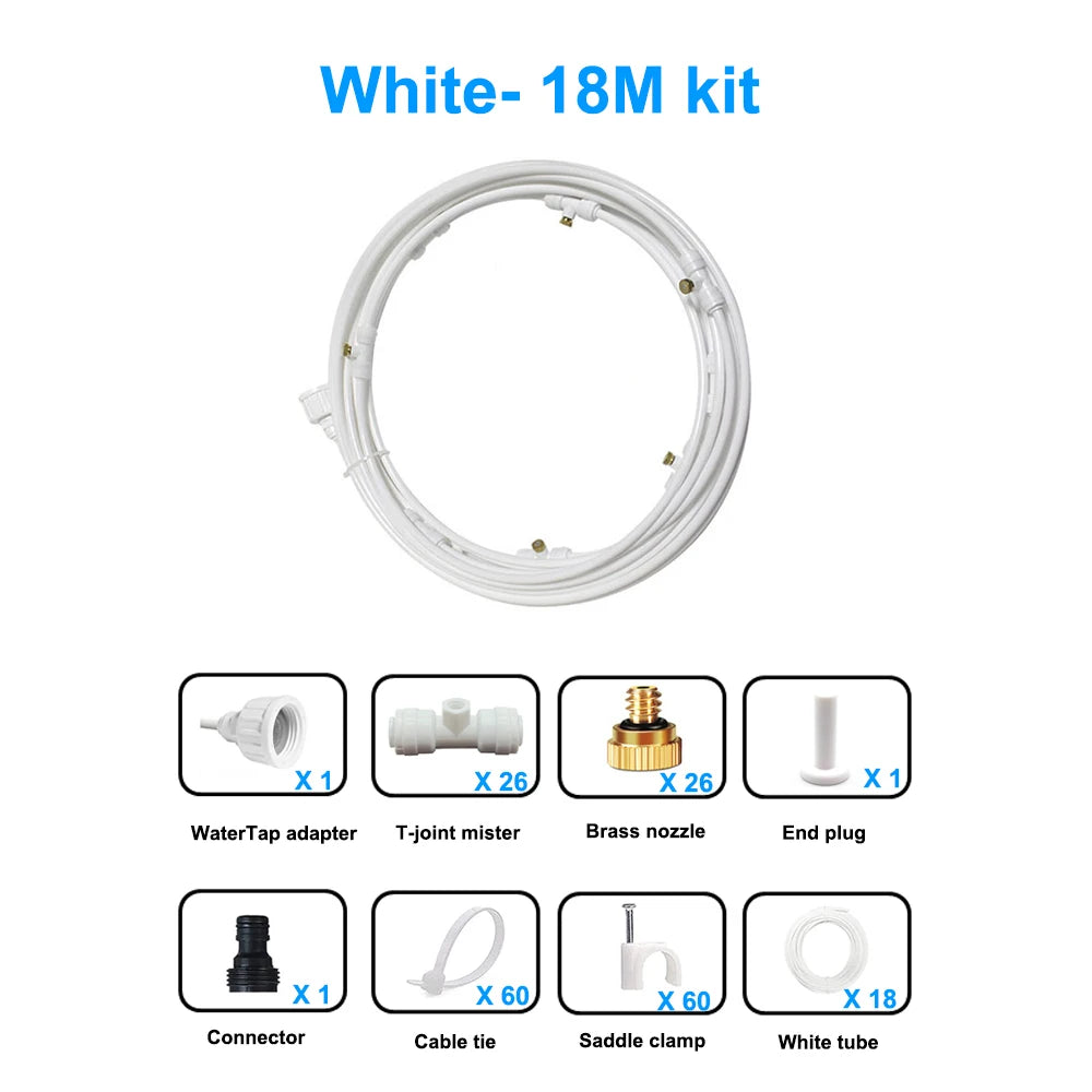6/9/12/15/18m Outdoor Cooling Patio Misting System Fan Cooler Water Mist Gardenhouse Spray Hot fog misting system