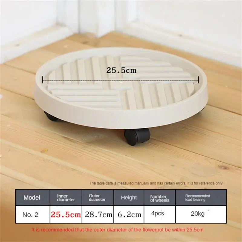 Flower Pot Stand Trays With Wheels Multifunctional Flower Disc Base Durable Movable Round Square Bonsai Plants Trays Home Decor