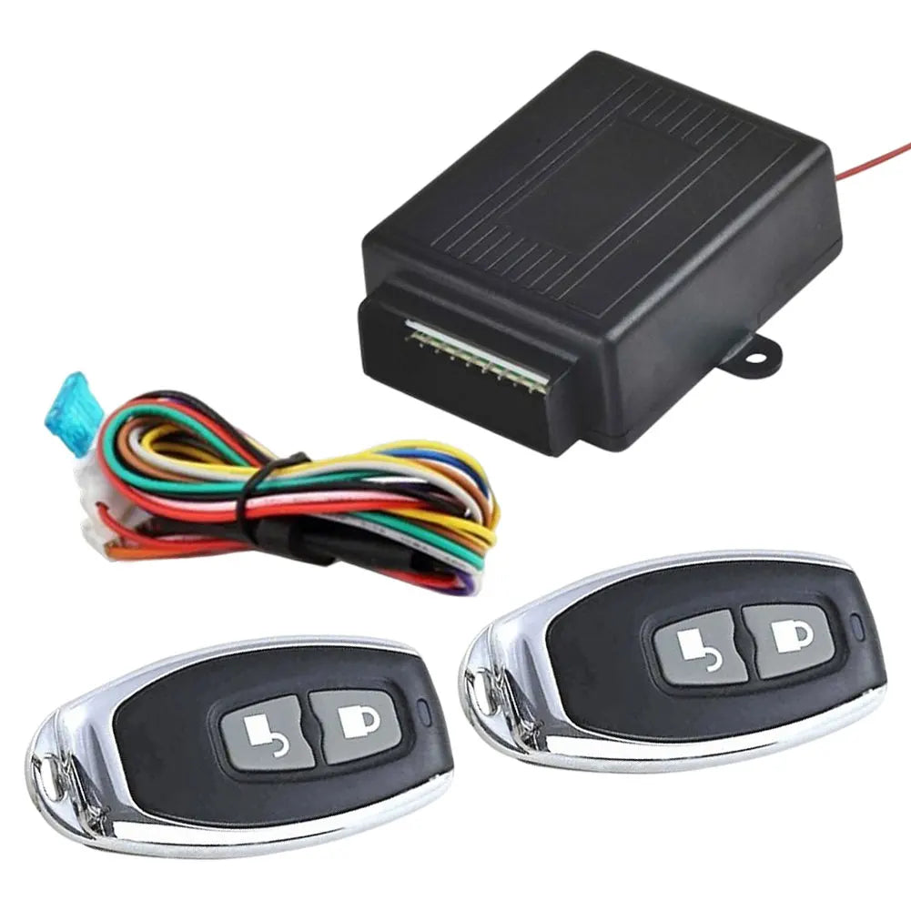 12V Vehicle Keyless Entry System 2 Button Remote Control Car Central Locking System Remote Trunk Release Universal