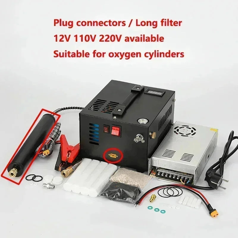 300bar 4500Psi 30Mpa 12V 110V 220V Refilling Air Compressor For Hunting Diving Air PCP Pump Car Pump Compressor Motorcycle Tyre