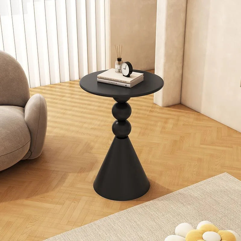 Realife Nordic Wrought Iron Edge Table Cream Style Living Room Circular Coffee Table Sofa White Edge Table Simple And Modern New