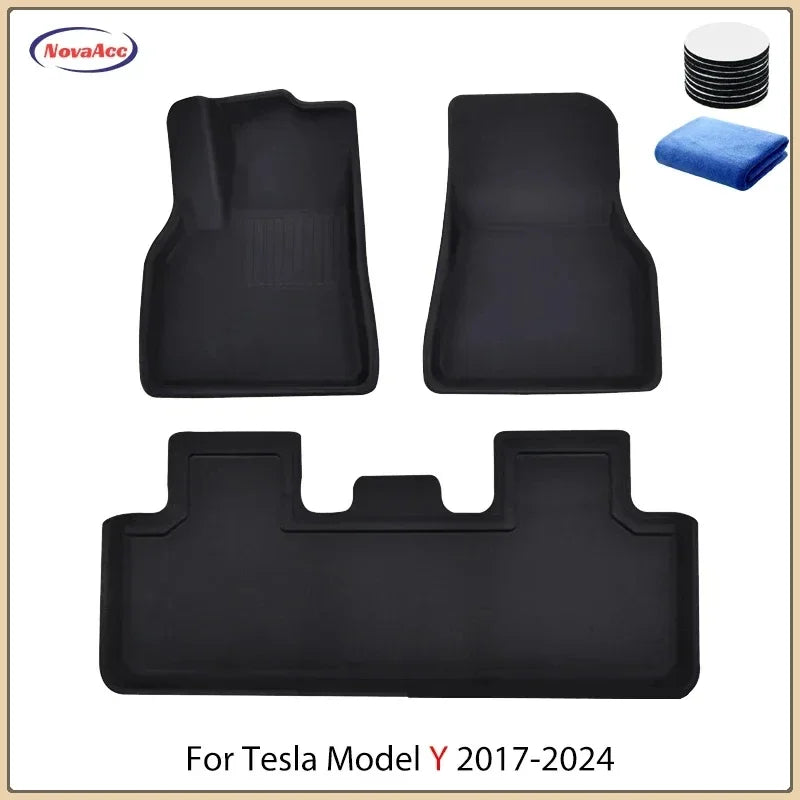 For Tesla Model Y 2017-2024 and Model 3 2021-2025 Highland All Weather Floor Mats Trunk Liners Full Protection Car Accessories