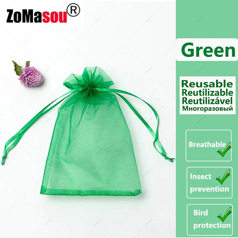20-100PCS Vegetable Grapes Fruit Grow Bags Fruit Protection Bags Garden Anti-Bird Netting Mesh Bag Strawberry Bags Garden Tools