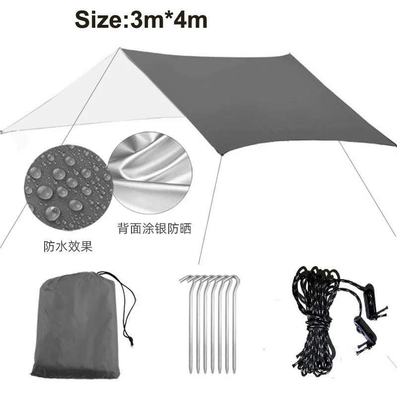 Camping Tarp Waterproof Tent Tourist Awning Shade Garden Canopy Beach Sunshade Outdoor Ultralight Sun Shelter