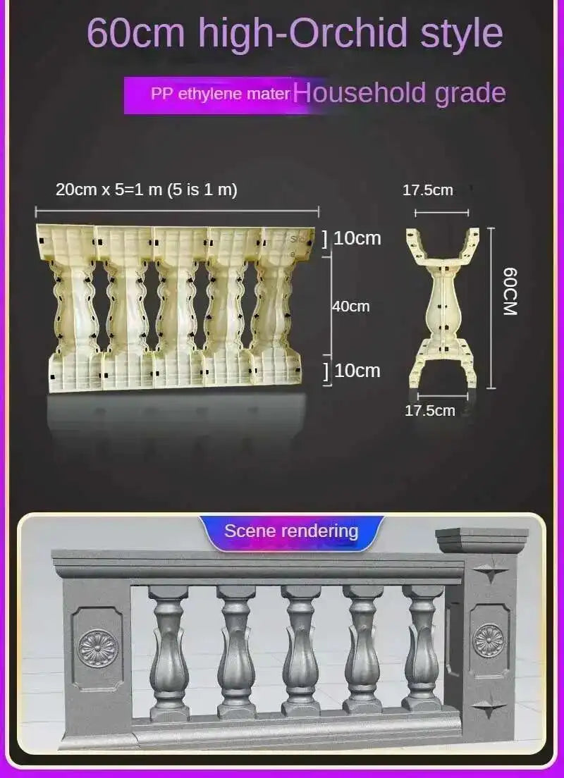 Home Garden Balcony Guardrail Vase Column Roman Column Molds Modern Cement Railing Building Mold European Villa Fence Handrail