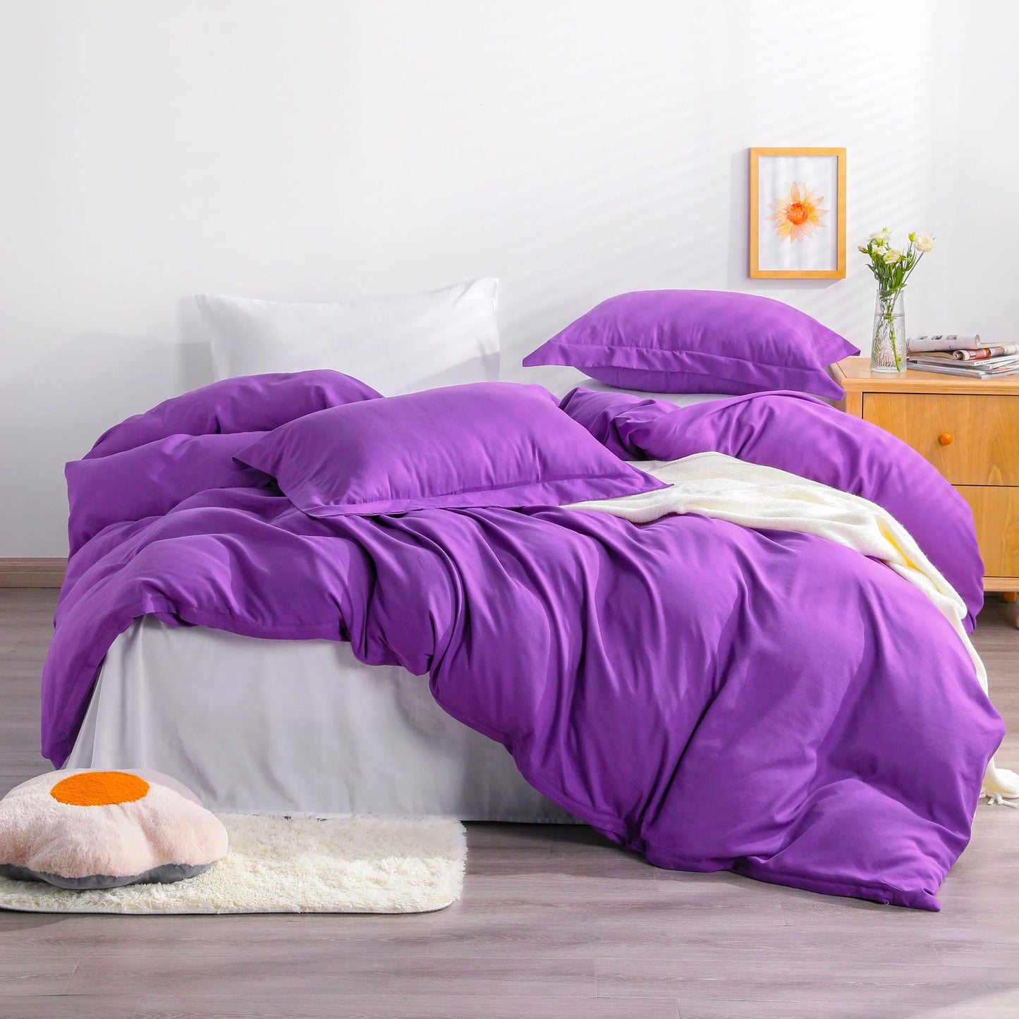 Ntbay 3-Piece Ultra Soft Microfiber Duvet Cover Set, nclude with Corner Ties and Pillow Shams