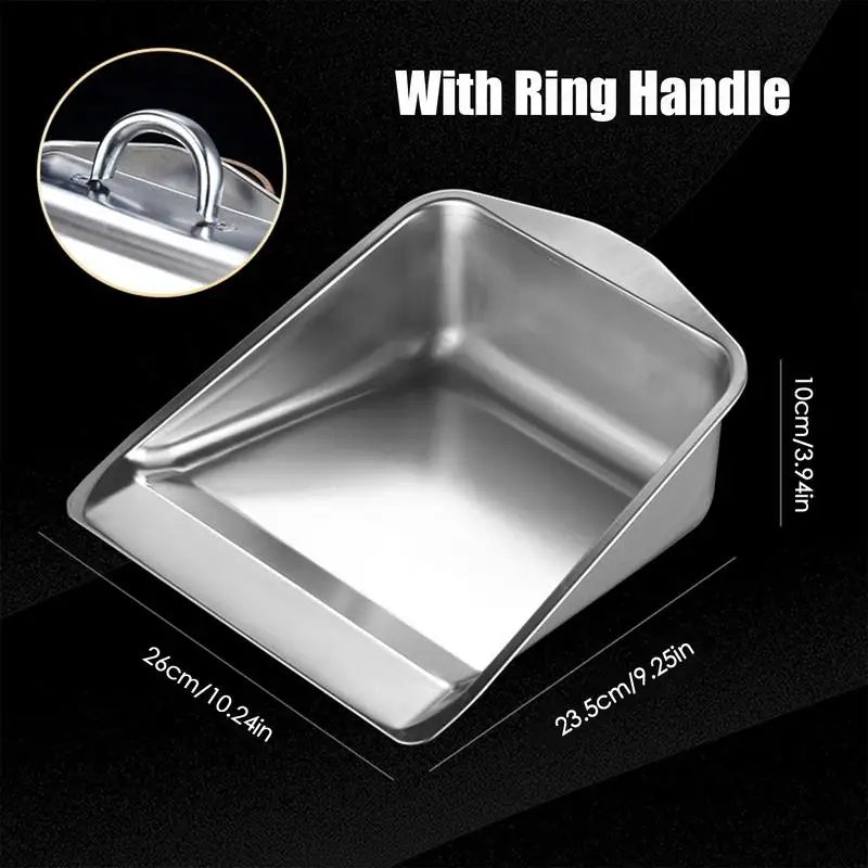 Stainless Steel Dustpan Wide Small Dustpan Heavy Duty Sweepers Portable Metal Sweepers Household Cleaning Tools for Indoor