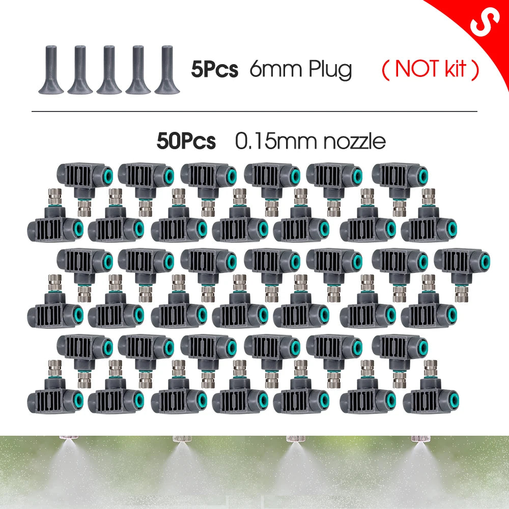 110-240V 45W Self-priming Pump Garden Greenhouse Plants Micro-Irrigation Kit Rapid Insertion 0.15MM Spray Nozzle Watering System