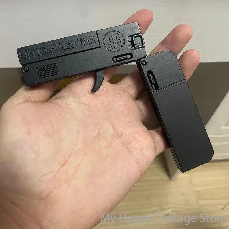 1-3pcs 2.0 Upgraded Lifecard Alloy Folding Gun Toy Soft Bullet Blaster Shooting Model Pistol For Adults Kids Christmas Gifts