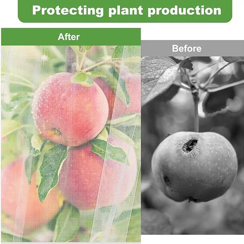 Large Fruit Tree Netting with Zip and Drawstring Garden Insect Screen Transparent Bird Plant Barrier Screen