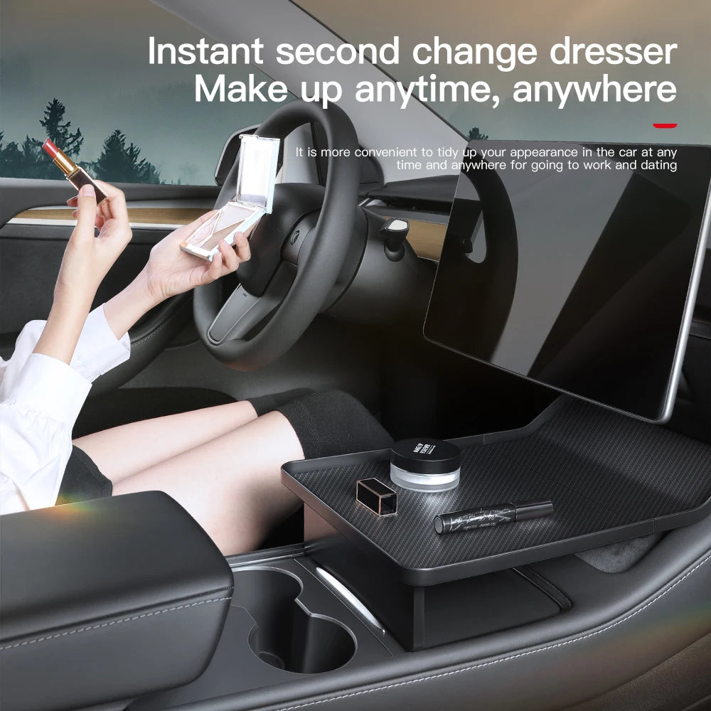YZ For Tesla Model 3 Y 2021-2025 Dining Tray Central Control Plate Board Center Console Drink Fast Food Table Holder Accessorie