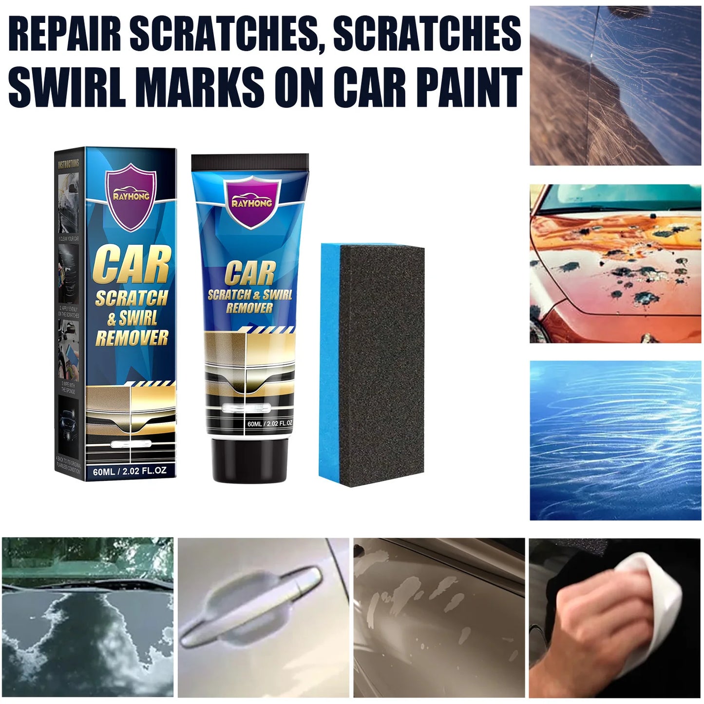 Car Scratch Remover Paint Care Tools Auto Swirl Remover Scratches Repair Polishing Auto Body Grinding Compound Anti Scratch Wax