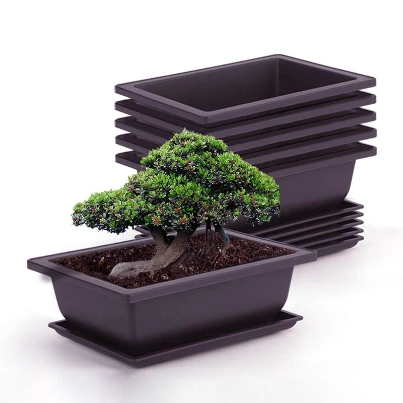 Rectangular Flowerpots Plastic Bonsai Plants Pot Square for Flower Balcony Garden Yard Landscape Bonsai Pot Trays Home Decor
