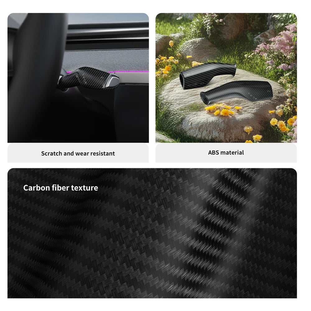 YZ For Tesla Model 3 Y Highland Juniper Full Package Trim Cover Of Carbon Fiber Matte Finish On Wiper Lever For Tesla 2021-2025