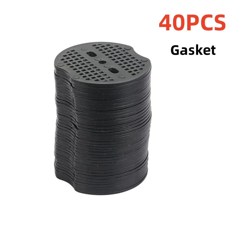 40PCS Garden Pegs U-shaped Ground Pegs Heavy Duty Metal Pins Spikes Ground Staple with 30pcs Buffer Washers for Securing Weed