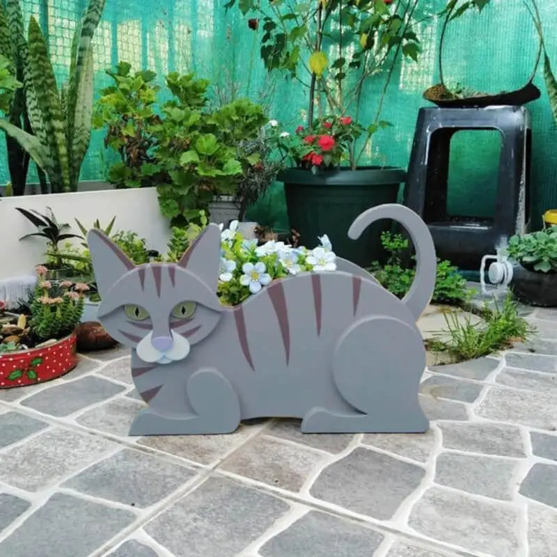 DIY Garden Pots Cat Shaped Planter Garden Flower Pot Cat Animal Garden Animal Statue Sculpture Flower Planter Garden Decoration