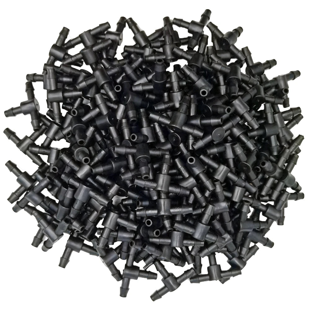 4/7mm Hose Dripper Water Tee Connector Plastic Barbed 1/4" Pipe Tubing Watering Coupling Joint Garden Micro Drip Irrigation Tool