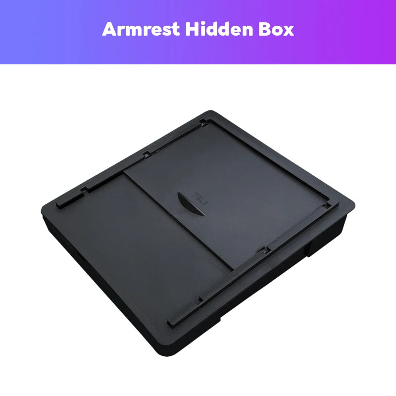For Tesla Model Y 2020-2024 Hidden Storage Box Car Center Console Armrest Front and Rear Flocking Layer Container Slide