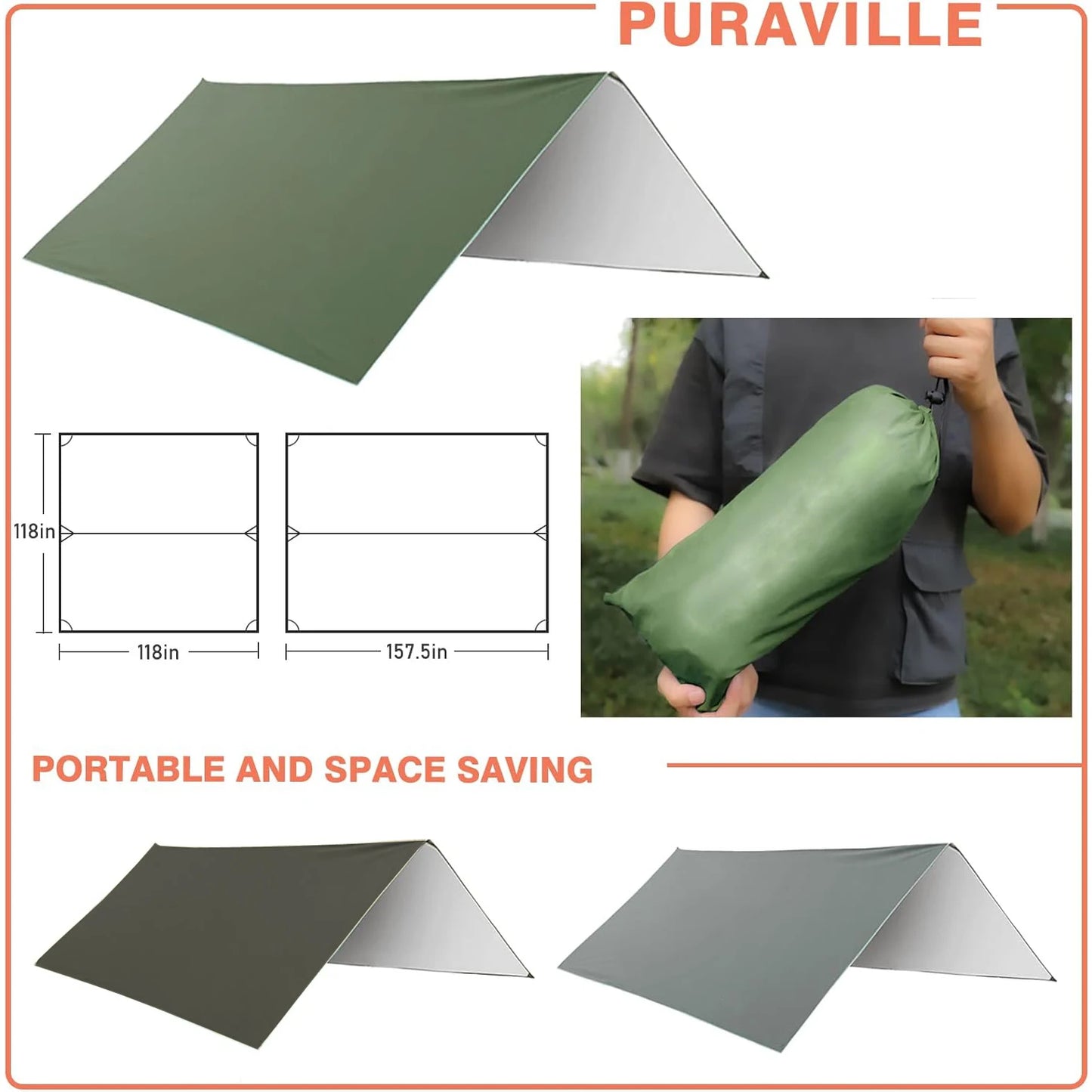 Camping Tarp Waterproof Tent Tourist Awning Shade Garden Canopy Beach Sunshade Outdoor Ultralight Sun Shelter