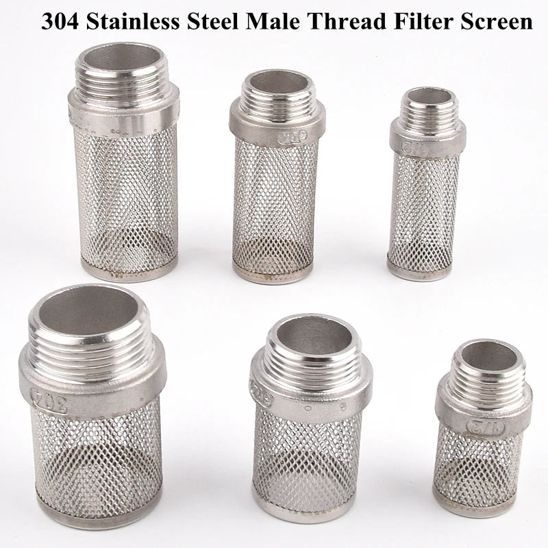 304 Stainless Steel Male Thread Mesh Cover Aquarium Fish Tank Water Pump Inlet Filter Screen Garden Irrigation Pump Hose Filters