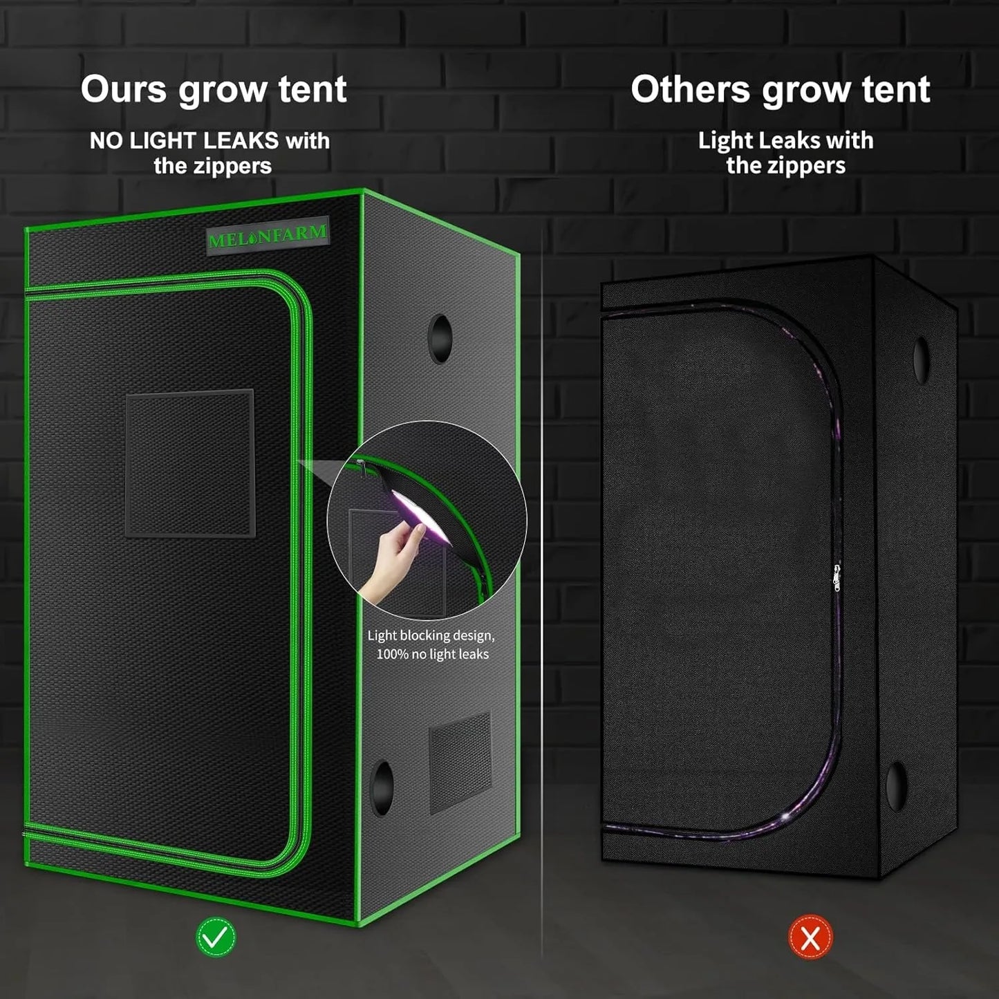 4x4 Grow Tent, 48"x48"x80'' High Reflective 600D Diamond Mylar Canvas with Observation Window and Floor Tray for Plant Growing