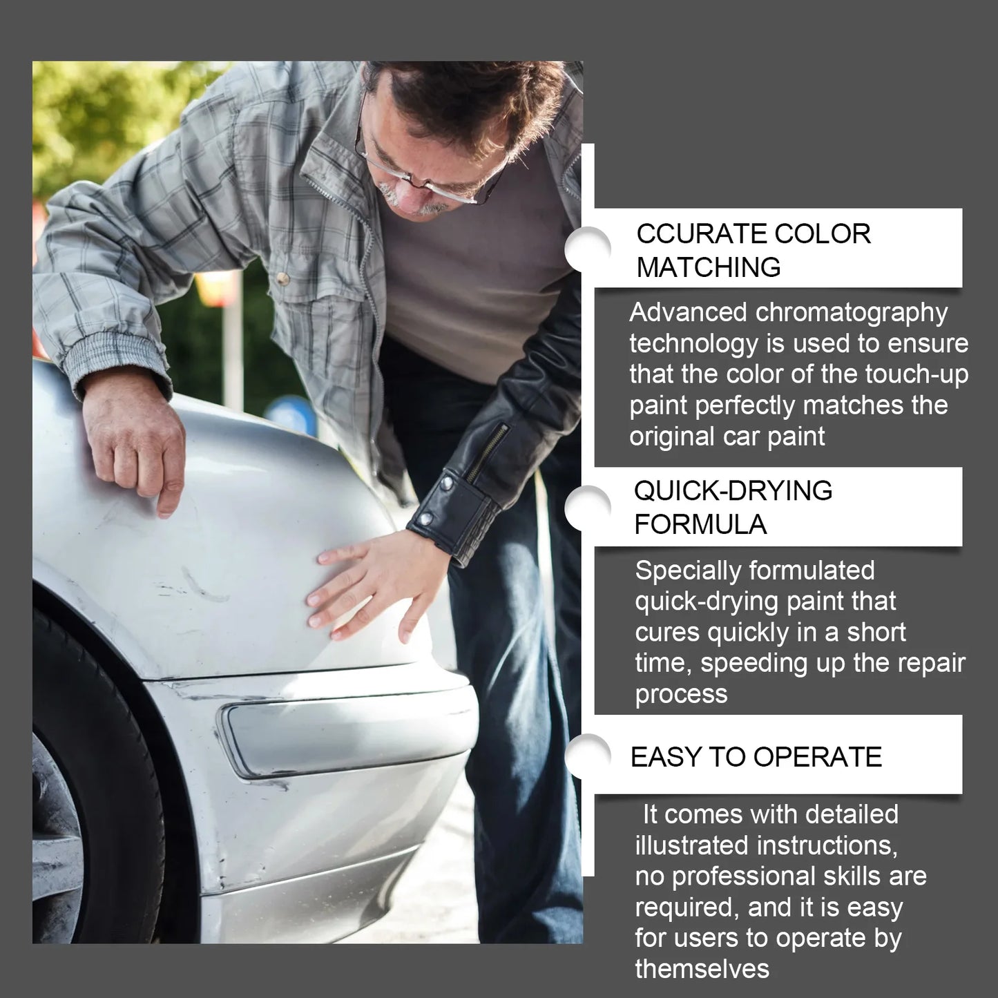 1/2/3PCS Pearl White Car Special 1/2/3PCS Car Self Brushing Paint Scra