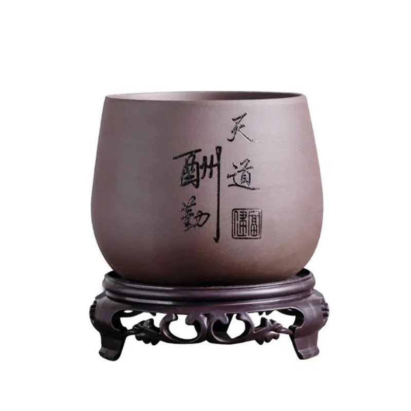 Chinese Style Purple Clay Flower Pot Orchid Plant Container Bonsai Vase Plant Pot with A Hole Home Garden Decor