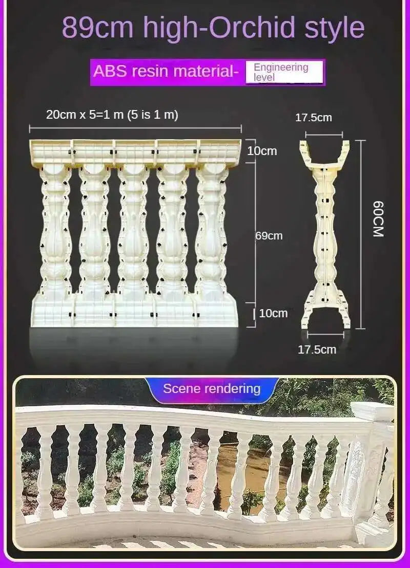 Home Garden Balcony Guardrail Vase Column Roman Column Molds Modern Cement Railing Building Mold European Villa Fence Handrail