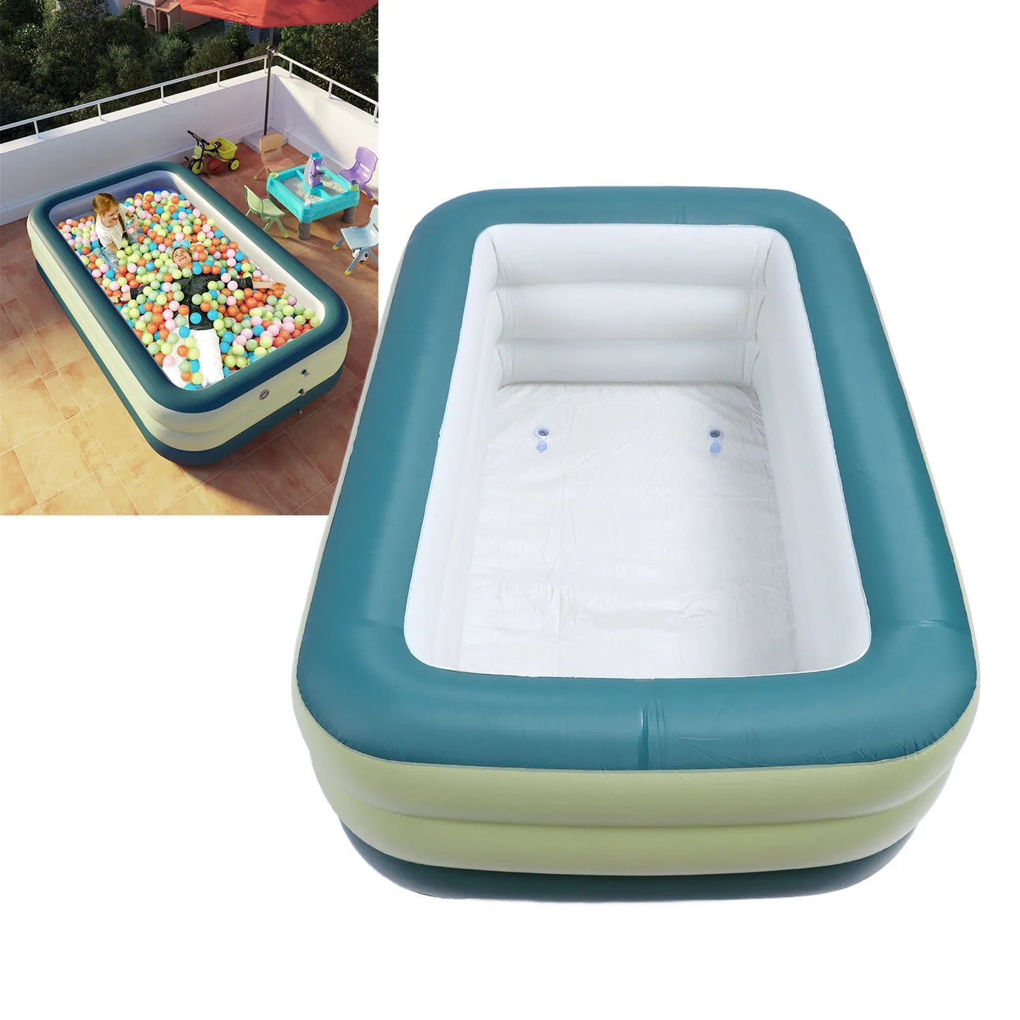 Blow Up Swimming Pool Multifunctional PVC Thickened Foldable Portable Large Capacity Inflatable Pool for Adults for Backyard