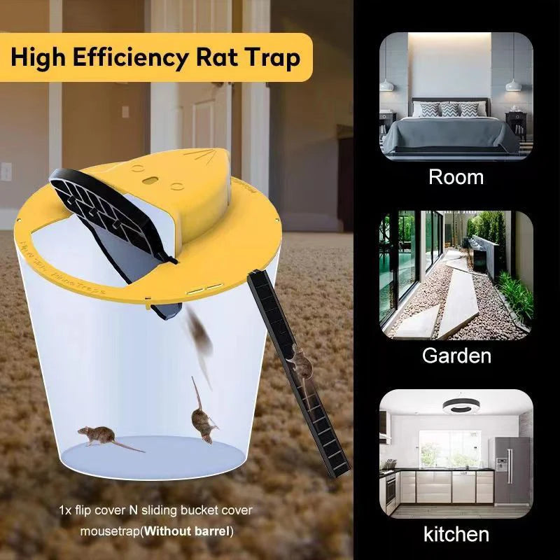 Flip-top mousetrap barrel lid trap automatic reset household mousetrap artifact mouse board mouse killer mousetrap