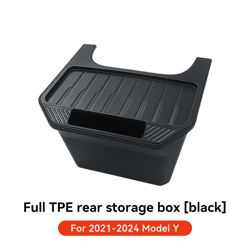 YZ For Tesla Model Y Juniper 2021-2025 Rear Seat Storage Box Under Air Vent Storage Case Trash Can Organizer Car Accessories
