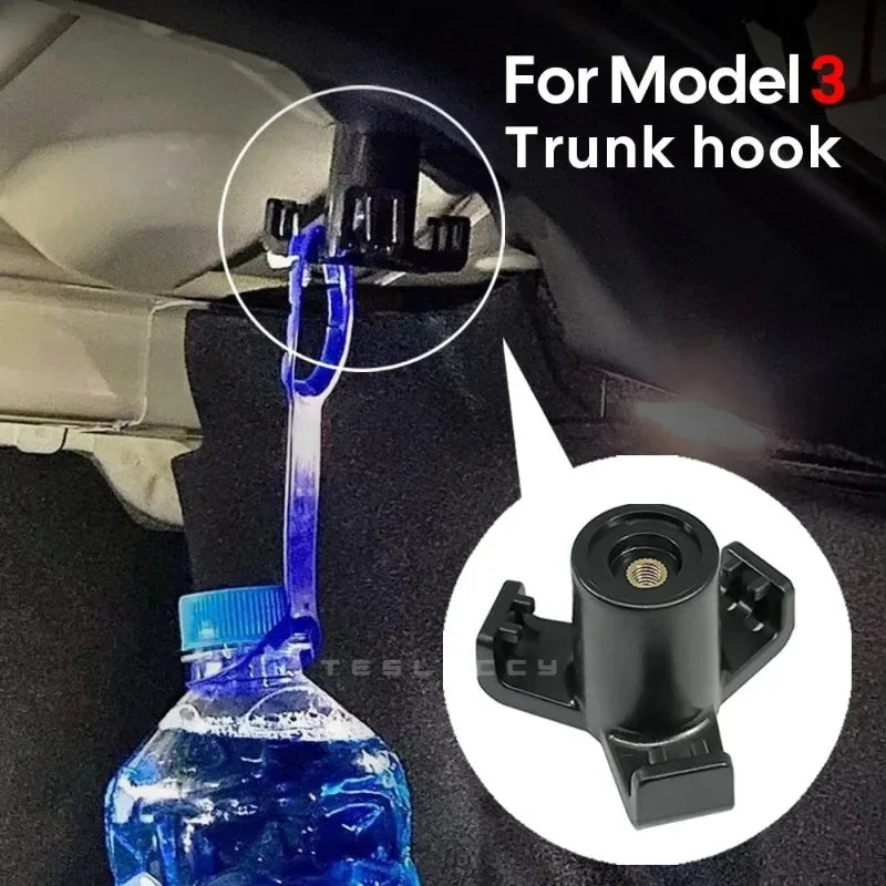 For Tesla Model 3/ New Model 3 Highland 2024 Trunk Hook Grocery Bag Hook Car Pendant Accessories Luggage Compartment Glove