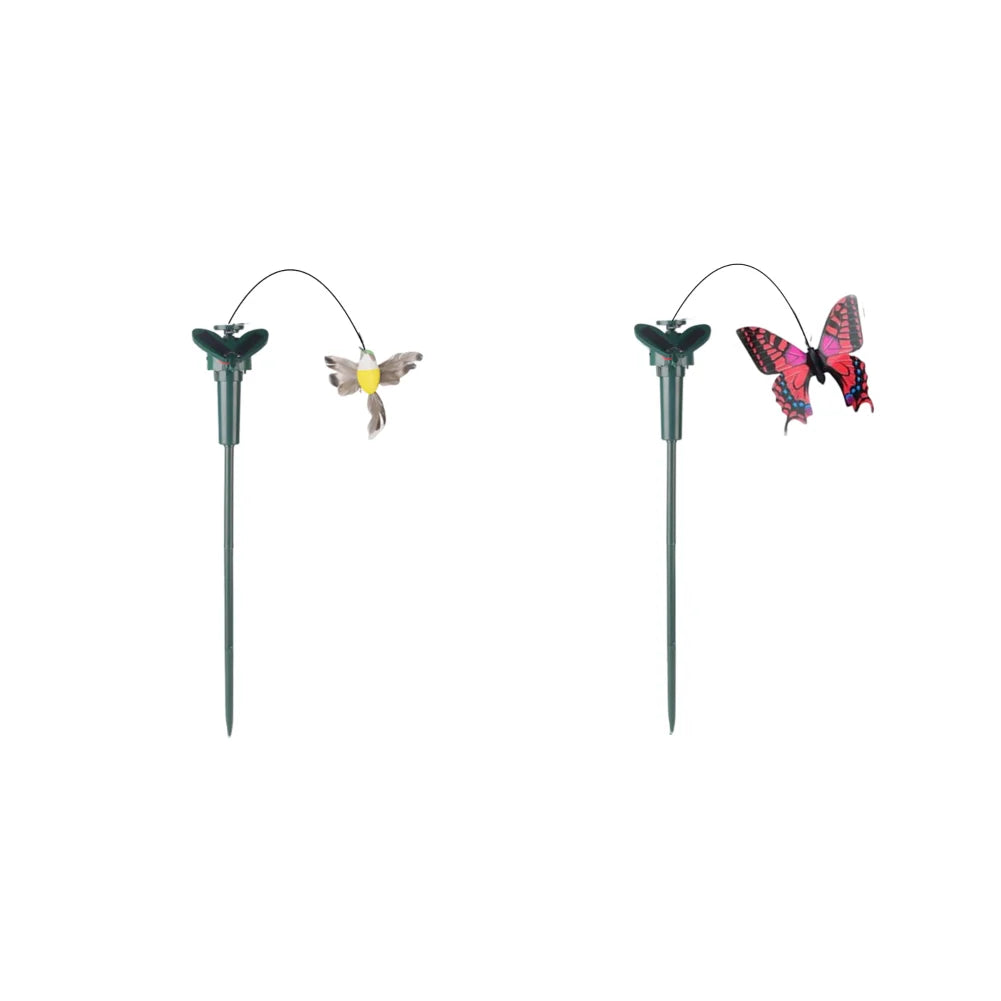 5-1PC Solar Powered Flying Wobble Butterfly Bird Garden Animal Fluttering Butterfly Dancing Ornaments Outdoor Decor Lawn Decor