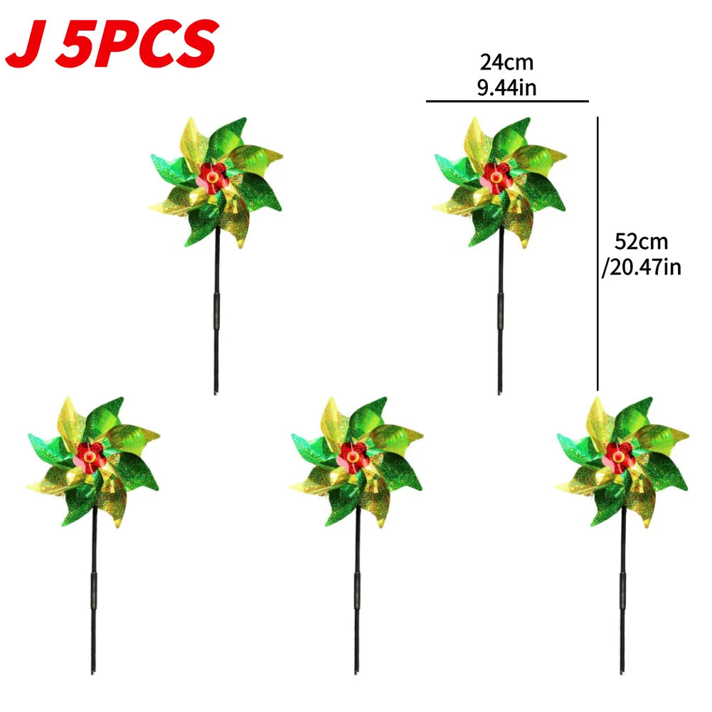 5/10PCS Bird Repeller Reflective Windmill Pinwheel Bird-Scaring Windmill Spinner for Garden Lawn Yard Decor and Keep Birds Away