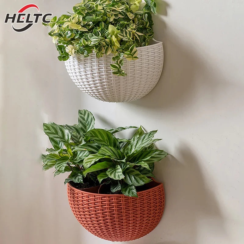 1PC Flower Pot Exquisite Wall-mounted Plastic Wall Hanging Basket Flowerpot For Outdoor Garden Balcony Planter Bucket Home Decor